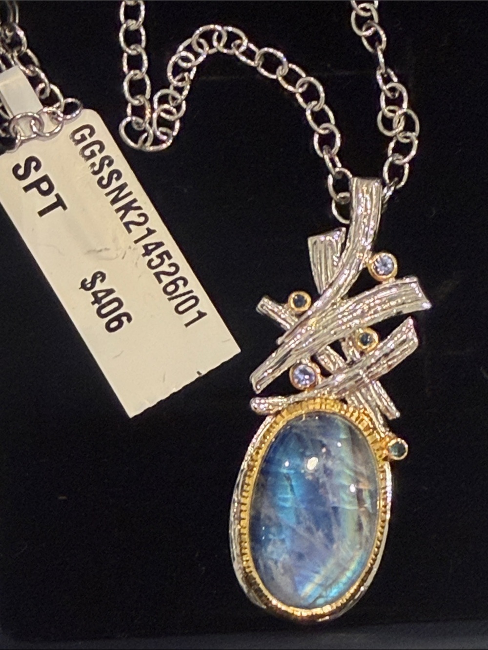 Spectrolite Sterling Silver & 18K Gold-Plated Pendant Necklace